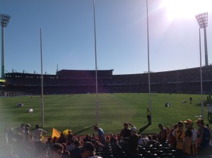 View from our seats at the AFL game